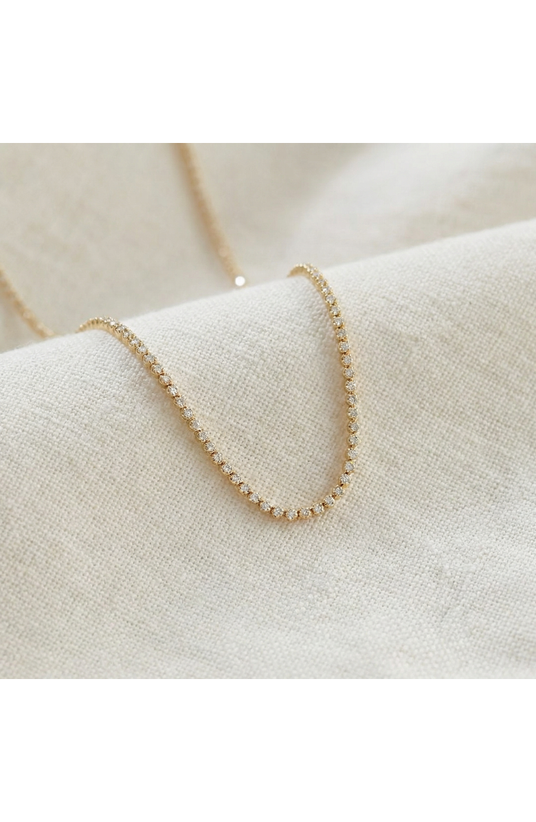 Bliss Diamond 6Ct Round Lab Grown Diamond Tennis Necklace 14k Gold 18" Lab Grown, Alternate, color, 14K Yellow Gold