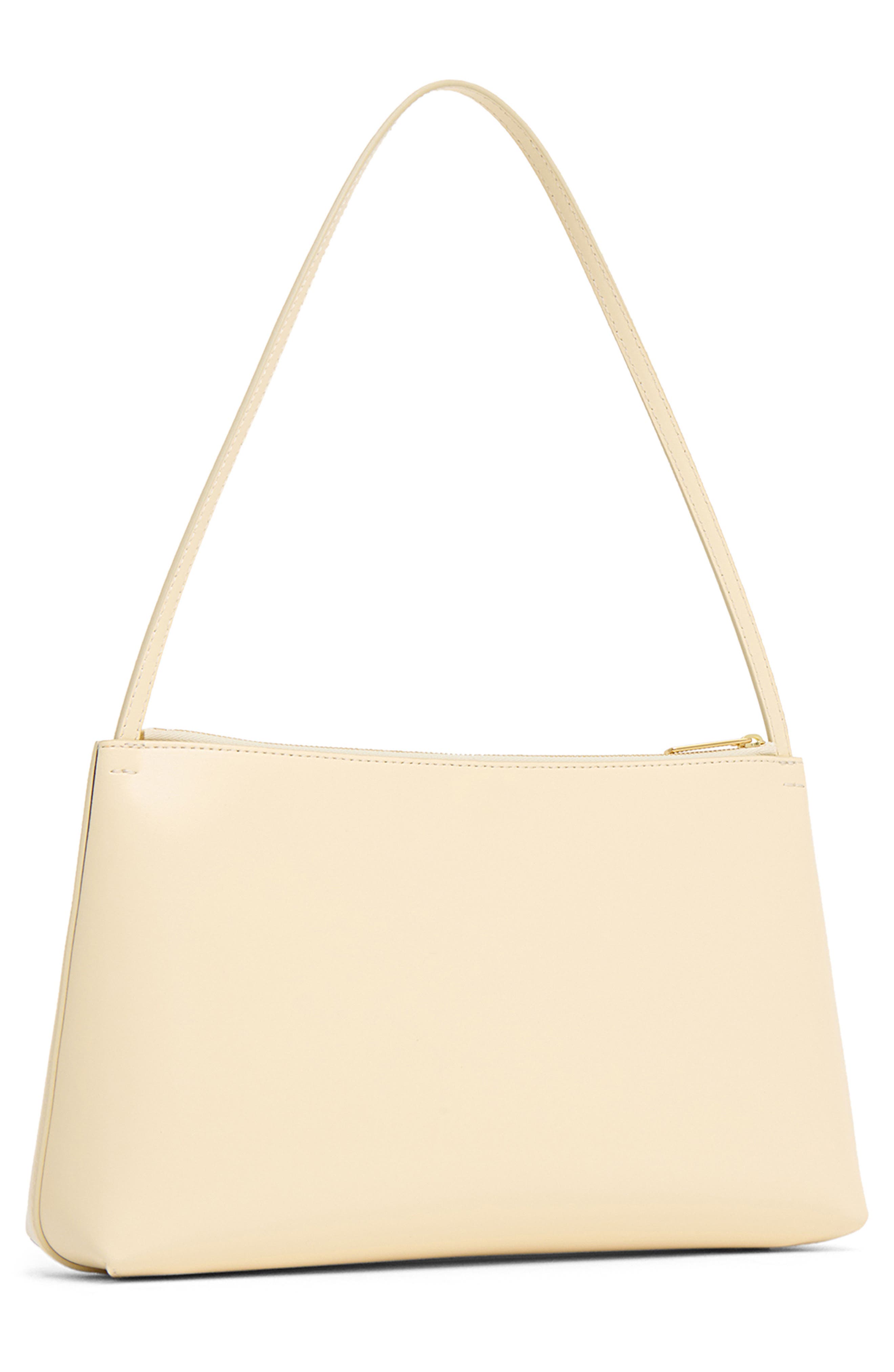 Large Gaia Leather Shoulder Bag, Alternate, color, CREMA/ EBONY