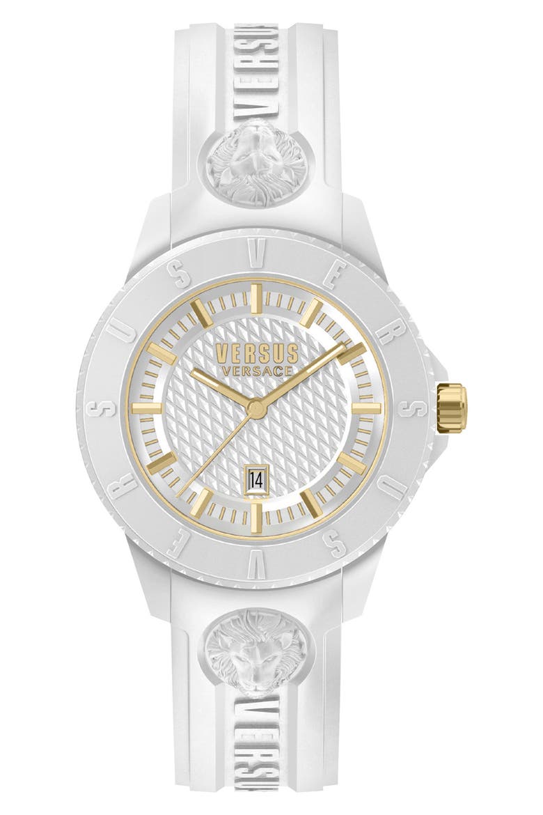 Versace Men's Tokyo R Silicone Strap Watch, 43mm x 10.5mm, Main, color, WHITE