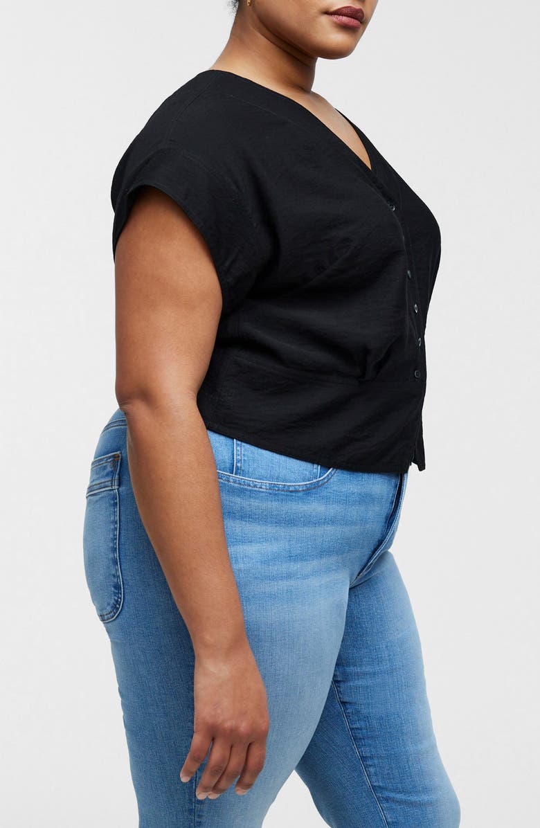 Madewell Pleated Short Sleeve Top, Alternate, color, 