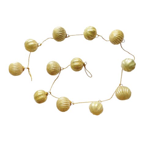 Mercury Glass Ornament Garland with Iron Accents