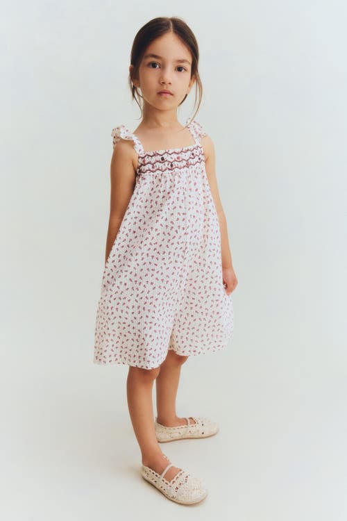 H&M Floral-print Cotton Romper Suit in White/floral at Nordstrom, Size 3T