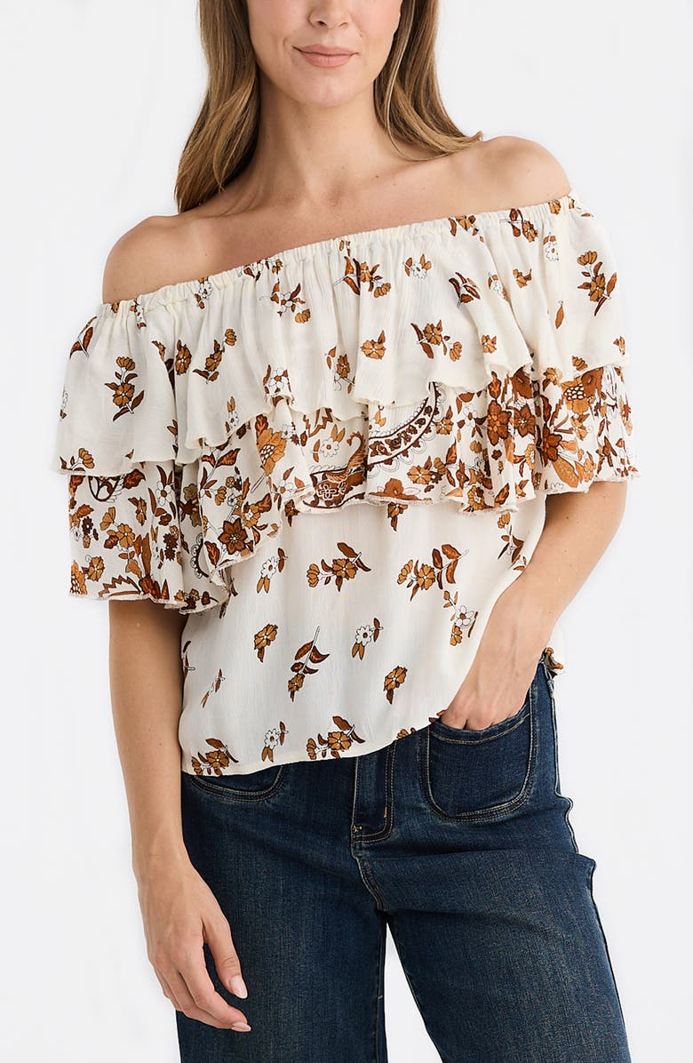 Talisman the Label Gateway Floral Off the Shoulder Top, Alternate, color, Marbella