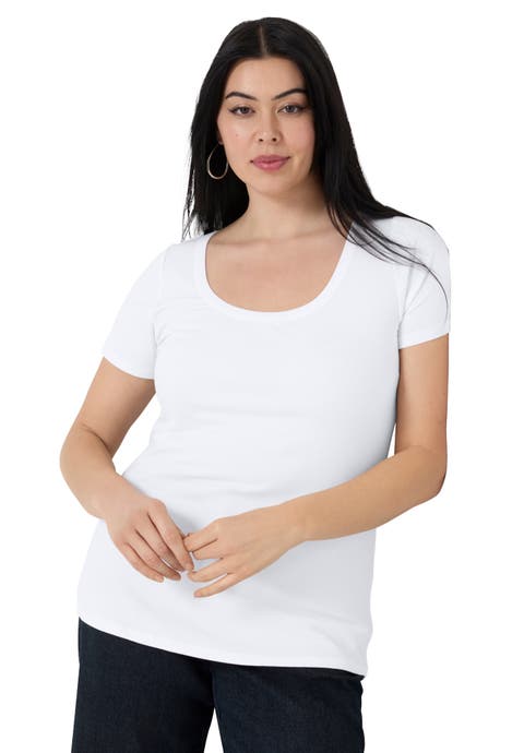 Ribbed Scoopneck Top (Plus Available)