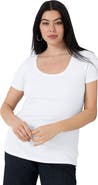 June + Vie Ribbed Scoopneck Top