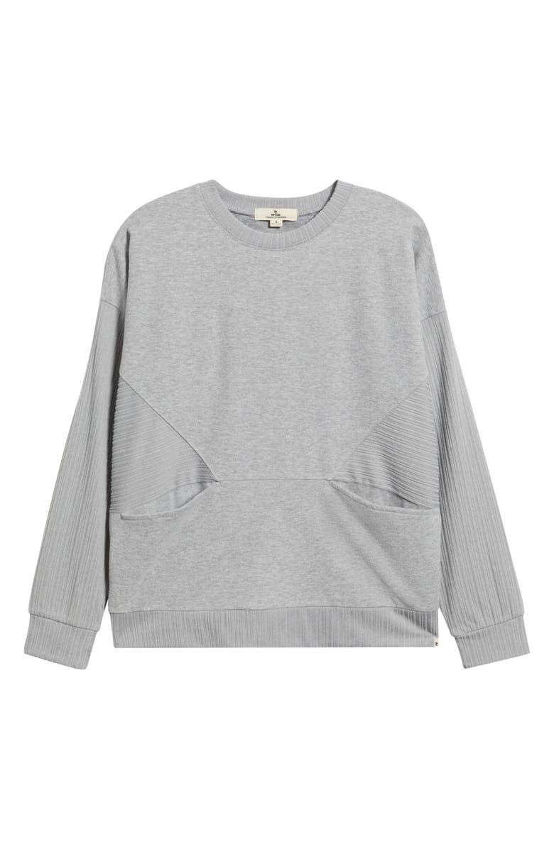 Rip Curl Cozy Fleece Sweatshirt, Main, color, Grey Marle