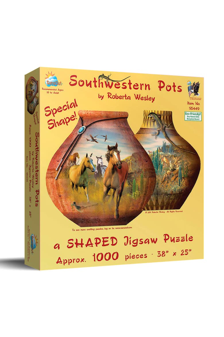 Southwestern Pots 1000 piece Jigsaw Puzzle for Adults Special Shape, Main, color, Multicolor