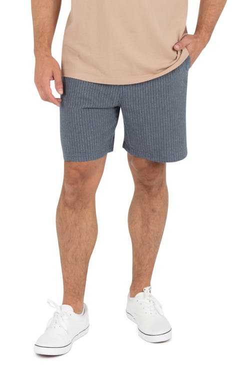 Raleigh Volley Stripe Cotton & Linen Drawstring Shorts