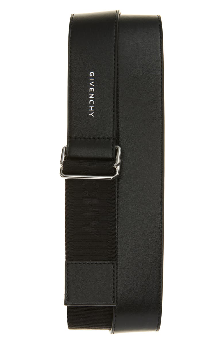 Givenchy Mixed Media Double Ring Belt, Main, color, Black