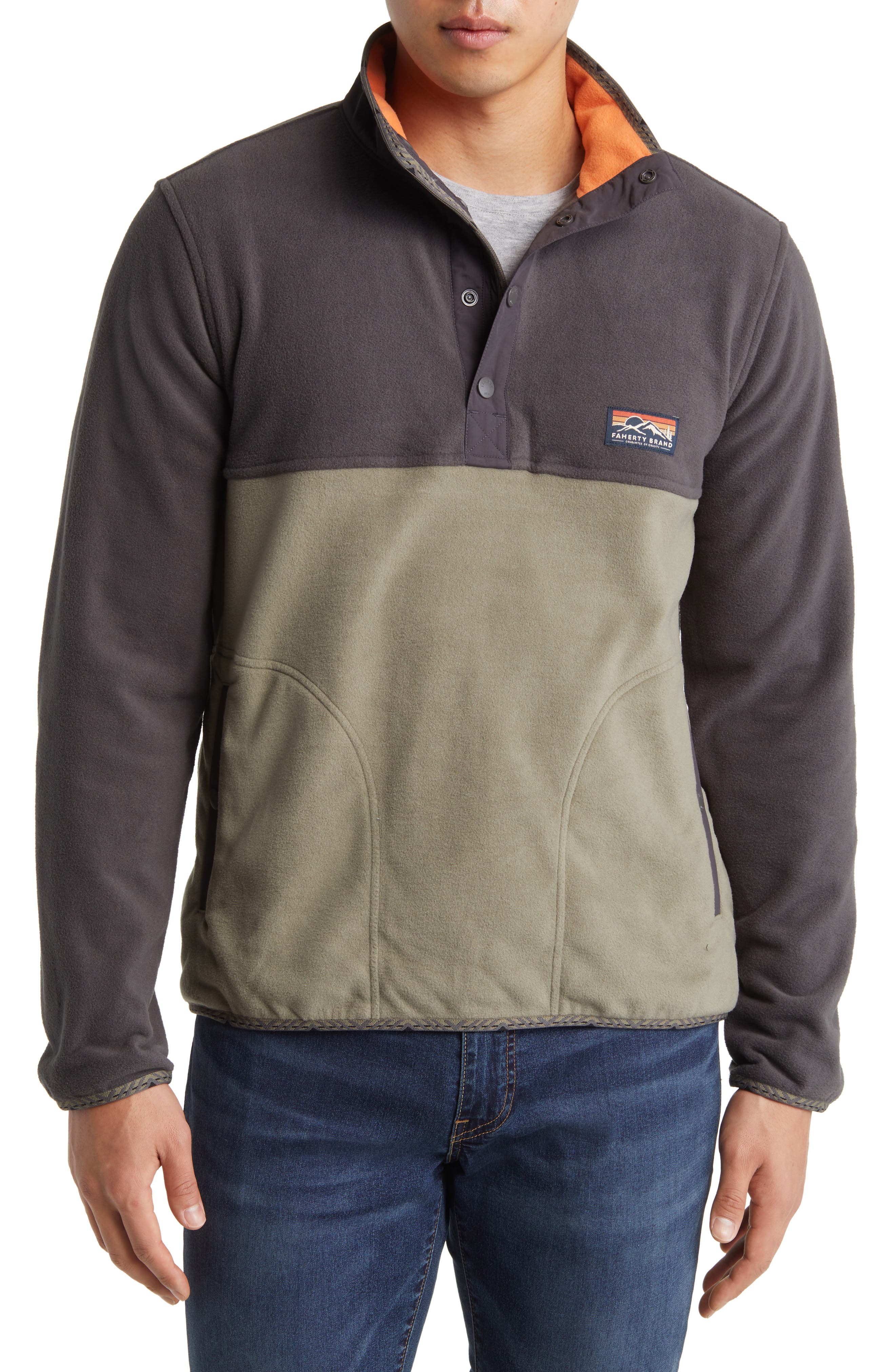 Faherty Low Pile Fleece Popover Jacket