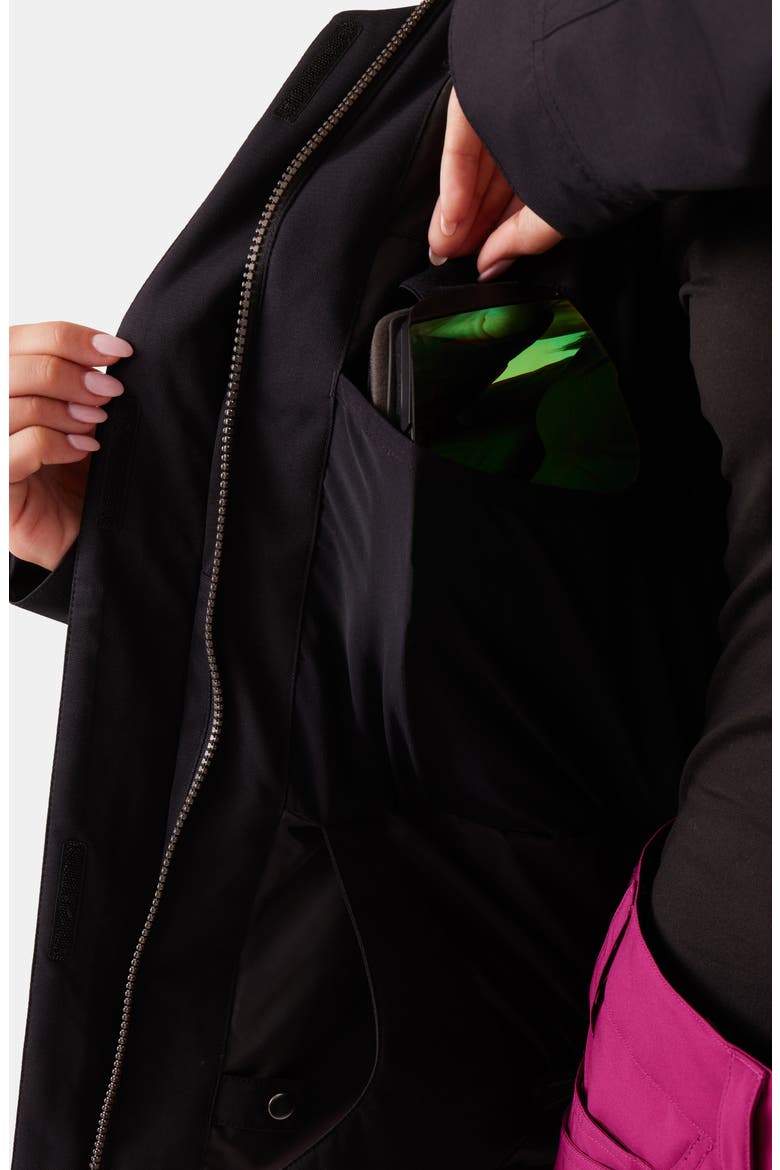 Meade Hooded Snow Jacket with Faux Fur Trim, Alternate, color, BLACK