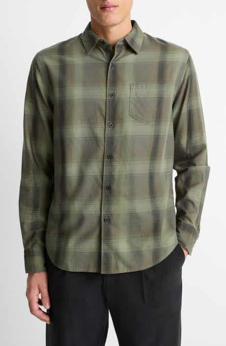 Vince Classic Fit Plaid Cotton Button-Up Shirt