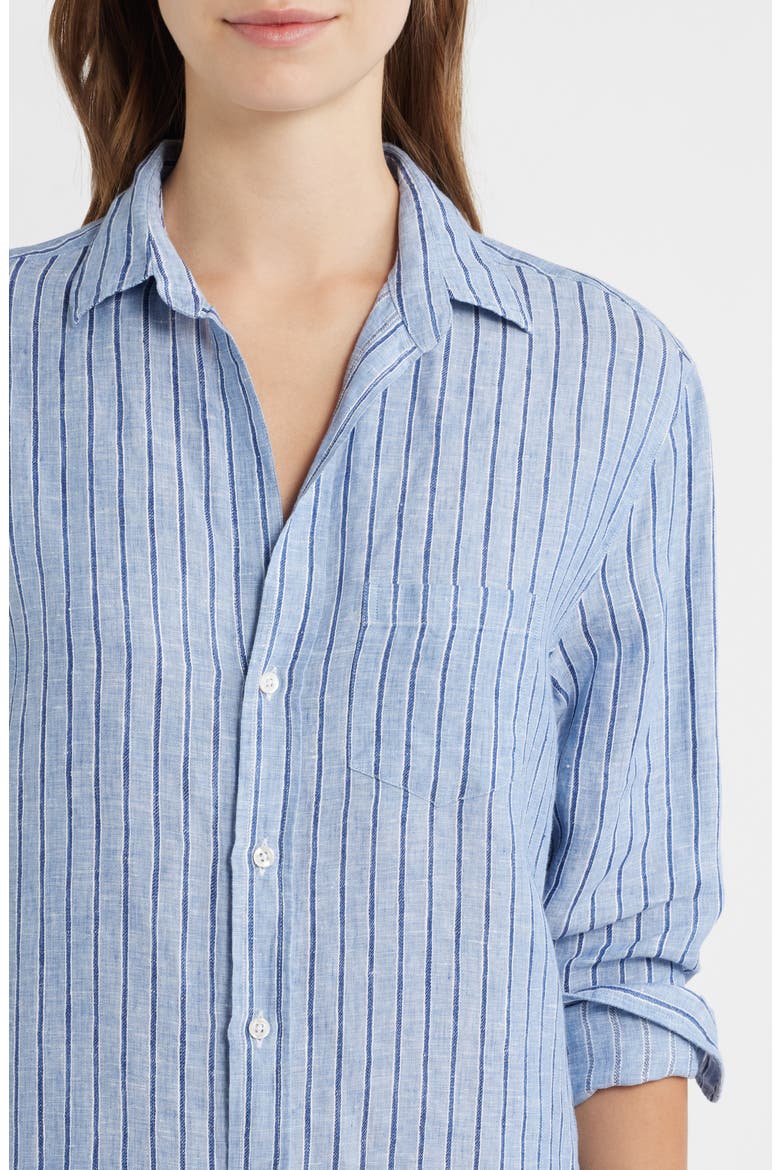 Mary Classic Long Sleeve Shirtdress, Alternate, color, BLUE NAVY STRIPE