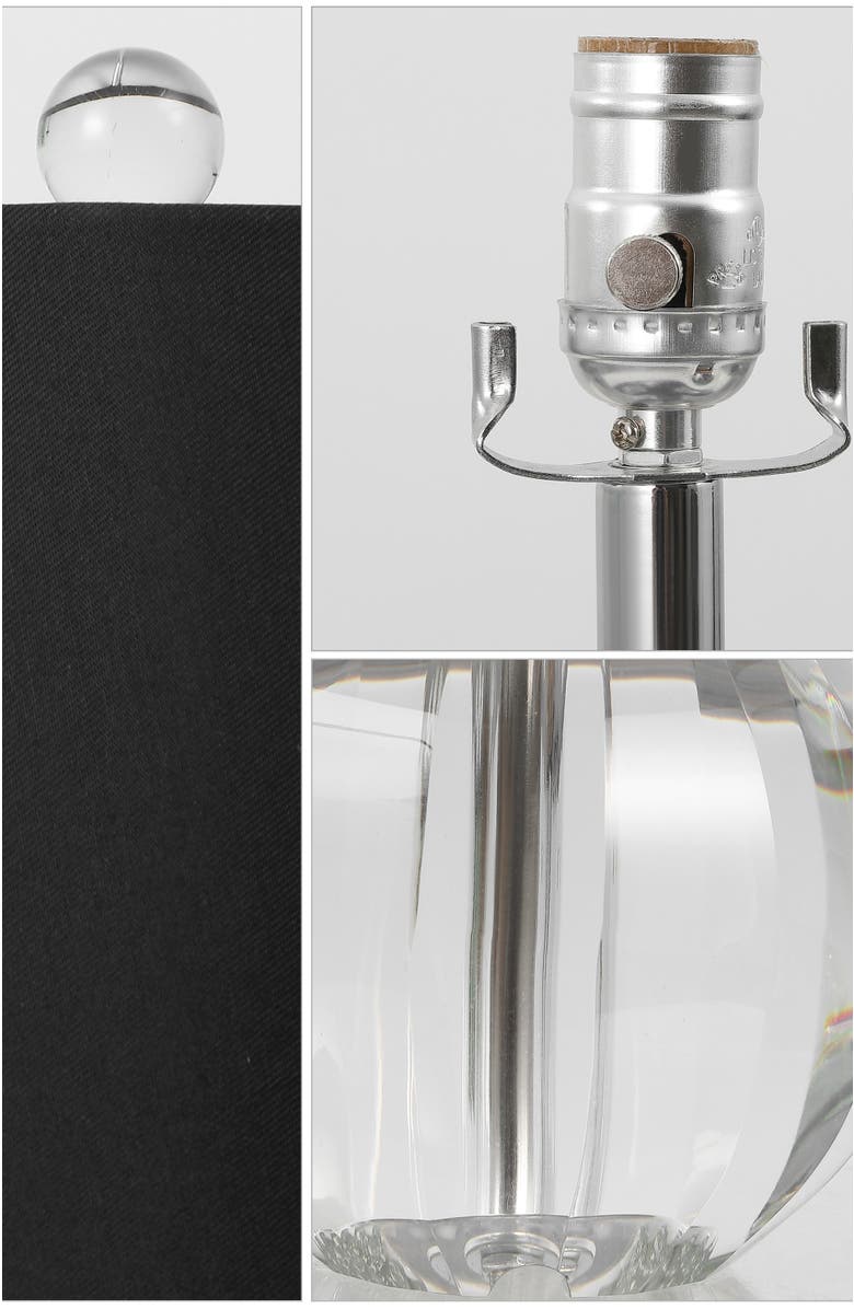 JONATHAN Y Goddard 16" Crystal Ball/Metal LED Table Lamp, Alternate, color, Clear/Black