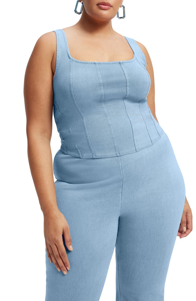 Good American Square Neck Corset Top, Alternate, color, 