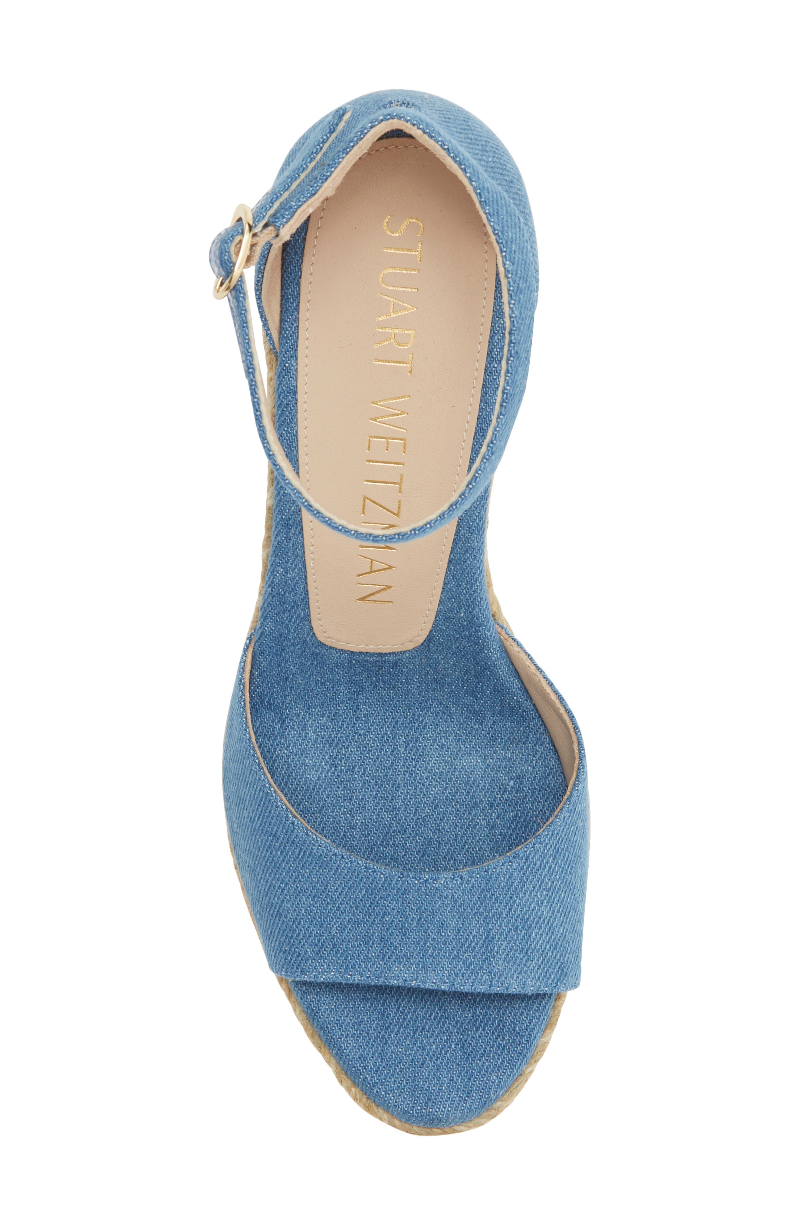Stuart Weitzman Nudistcurve Wedge Sandal, Alternate, color, Washed