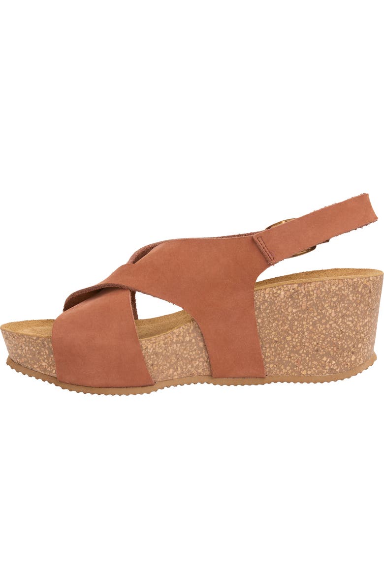 Celtic & Co. Crossover Detail Wedge Sandal, Alternate, color, Tan