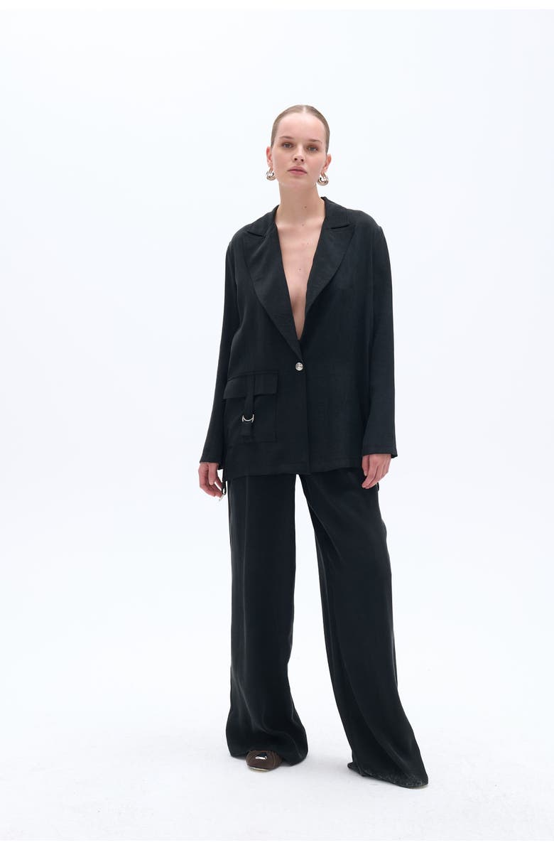 Nocturne Double-Breasted Jacket with Accessory Belt Detail, Alternate, color,