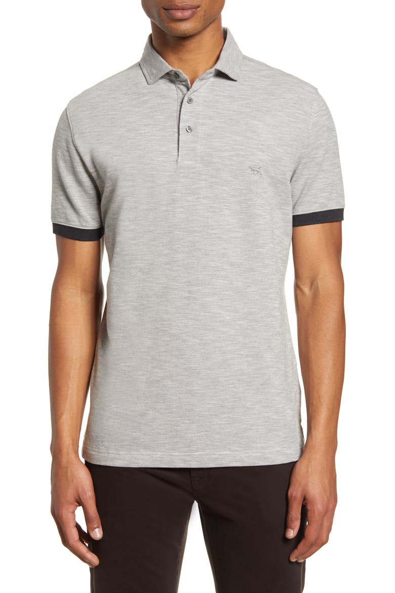 Hampstead Contrast Trim Piqué Polo, Main, color, ASH