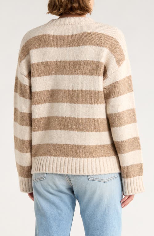 Vigoss Mossy Stripe Sweater In Neutral