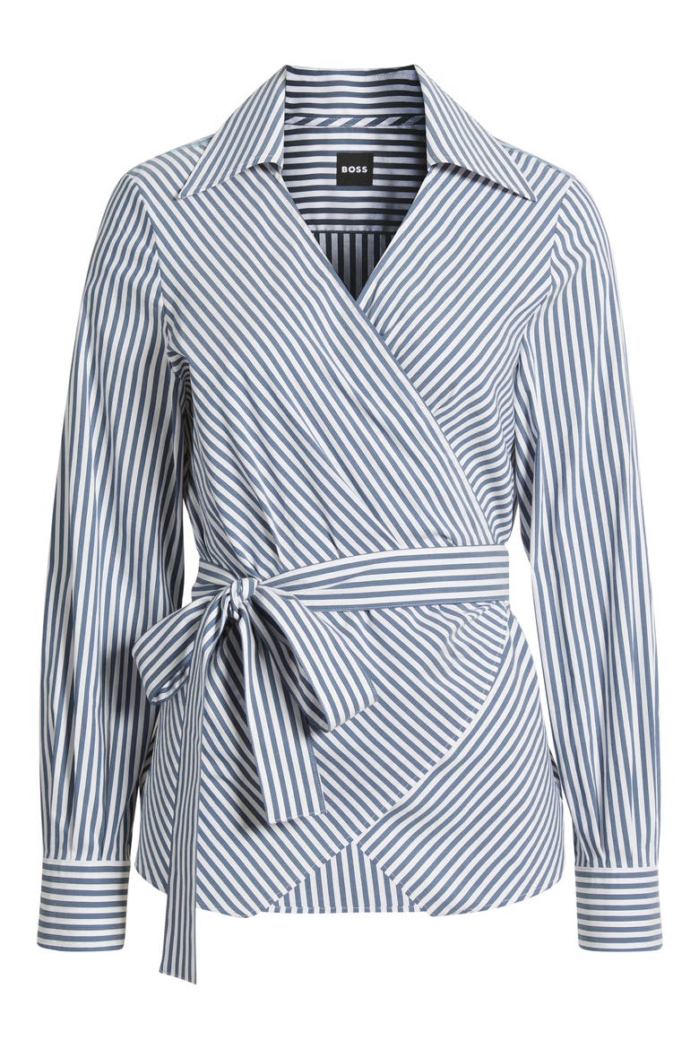 Bekania Stripe Wrap Top, Alternate, color, OPEN BU