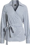 BOSS Bekania Stripe Wrap Top