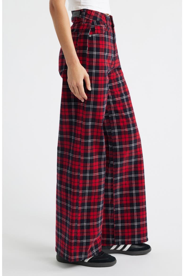 High Waist Wide Leg Jeans, Alternate, color, RED