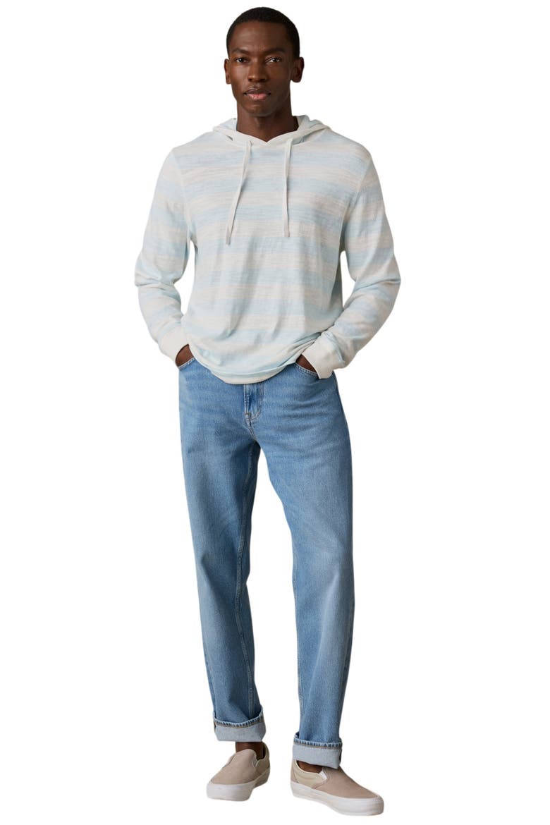 Sunwashed Organic Cotton Slub Hoodie, Alternate, color, BEACH SKY STRIPE