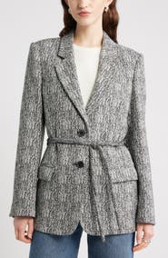 Nordstrom The Liv Belted Textured Boyfriend Blazer