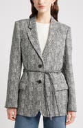 Nordstrom The Liv Belted Textured Boyfriend Blazer