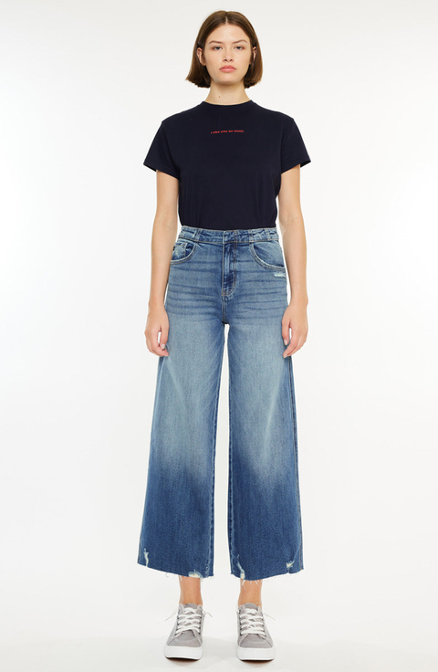 Shelly High Rise Cropped Wide Leg Jeans