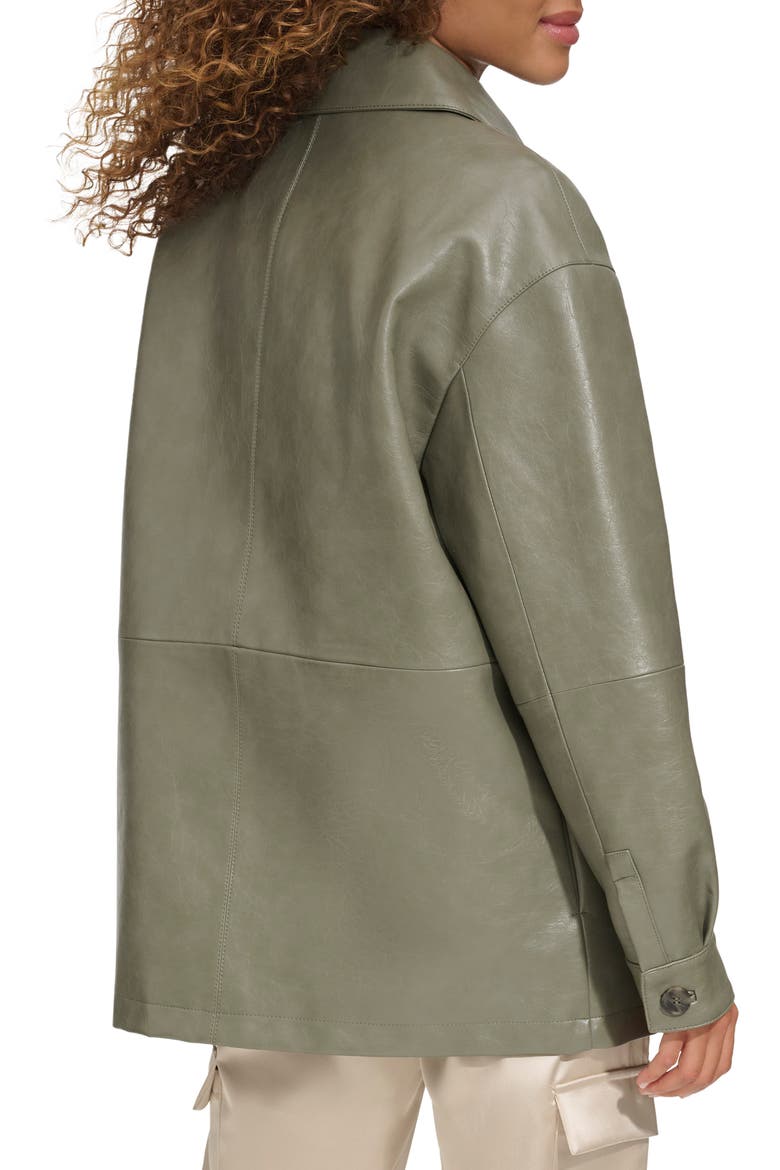 Oversize Faux Leather Relaxed Jacket, Alternate, color, SAGE