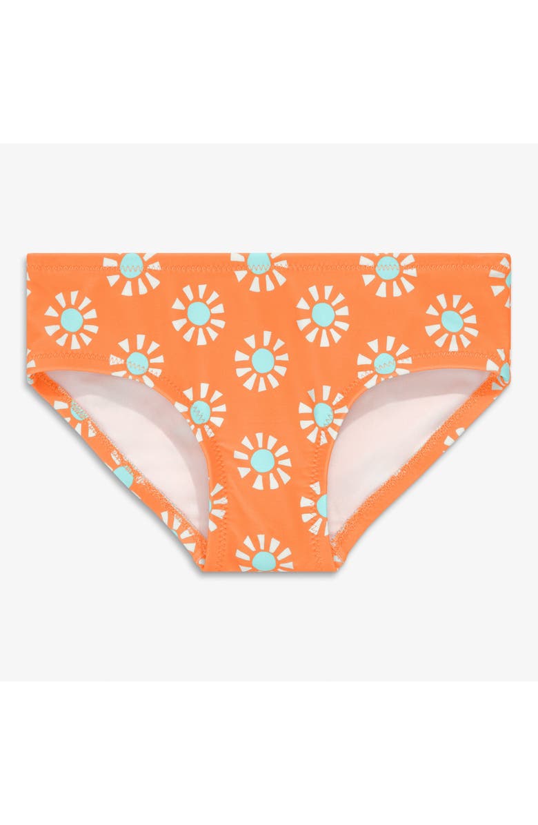 Primary Kids Swim Bikini Bottom In Cutout Suns, Main, color, Cantaloupe Cutout Suns