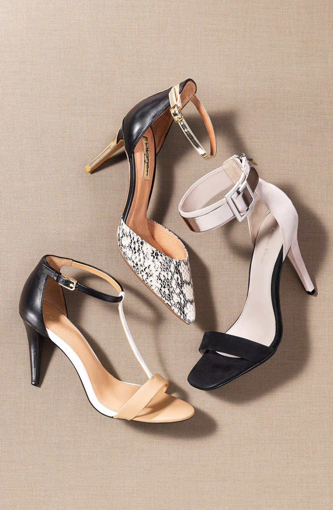 Halogen<sup>®</sup> Halogen 'Tia' Snake Embossed Leather Ankle Strap Sandal, Alternate, color, 