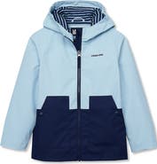 Lands' End Kids Water Resistant Hooded Slicker Rain Jacket