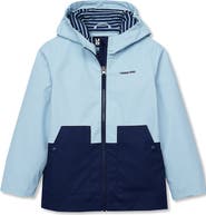 Lands' End Kids Water Resistant Hooded Slicker Rain Jacket