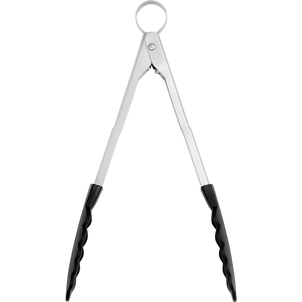 Cuisipro 9.5 Inch Nonstick Nylon Locking Tongs In Black