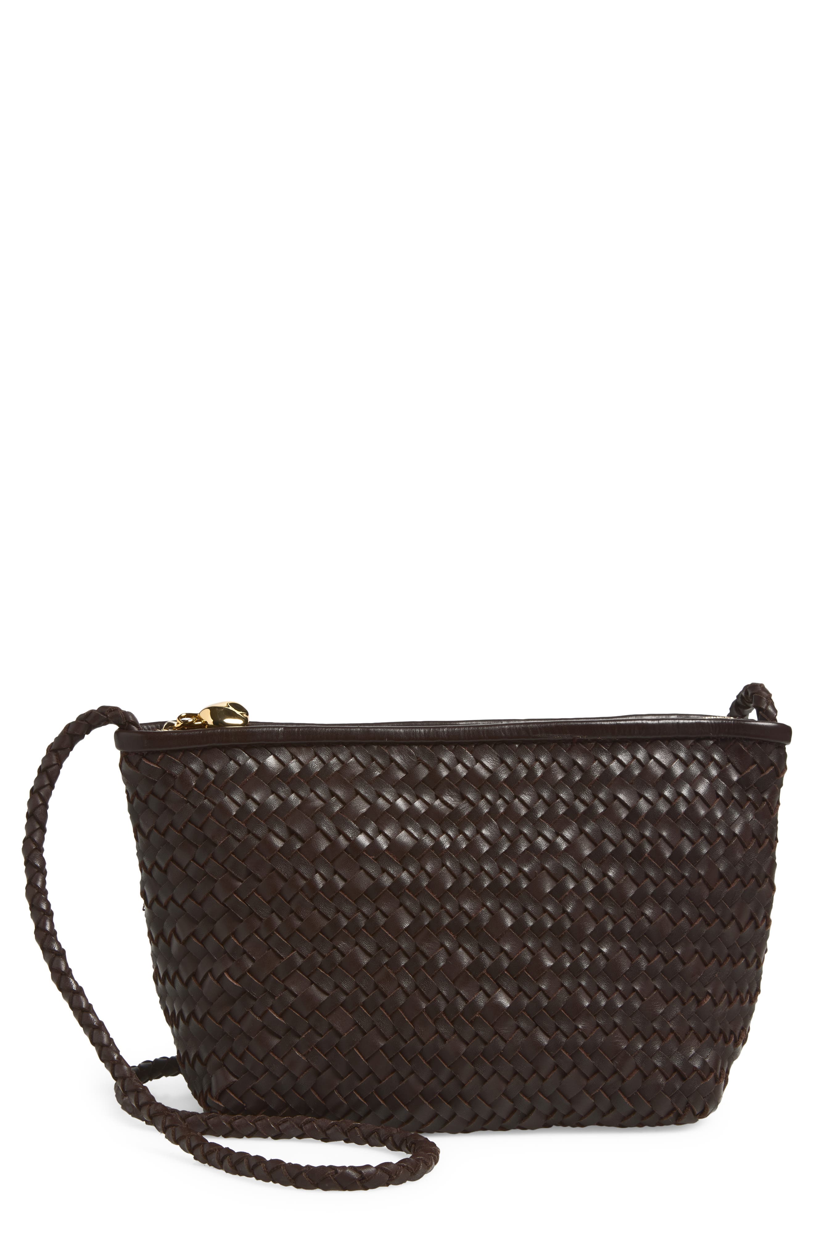 Madewell The Signature Woven Leather Crossbody Bag, Main, color, Coffee Bean