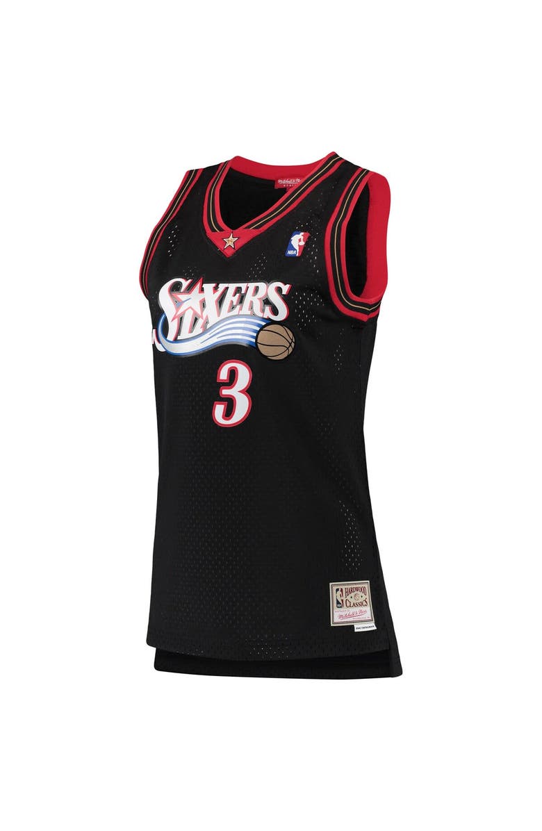 Mitchell & Ness Women's Mitchell & Ness Allen Iverson Black Philadelphia 76ers 2000/01 Hardwood Classics Swingman Jersey, Alternate, color, Black
