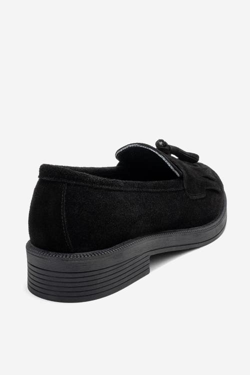 Forever & Always Shoes Milly Leather Tassel Loafer In Black