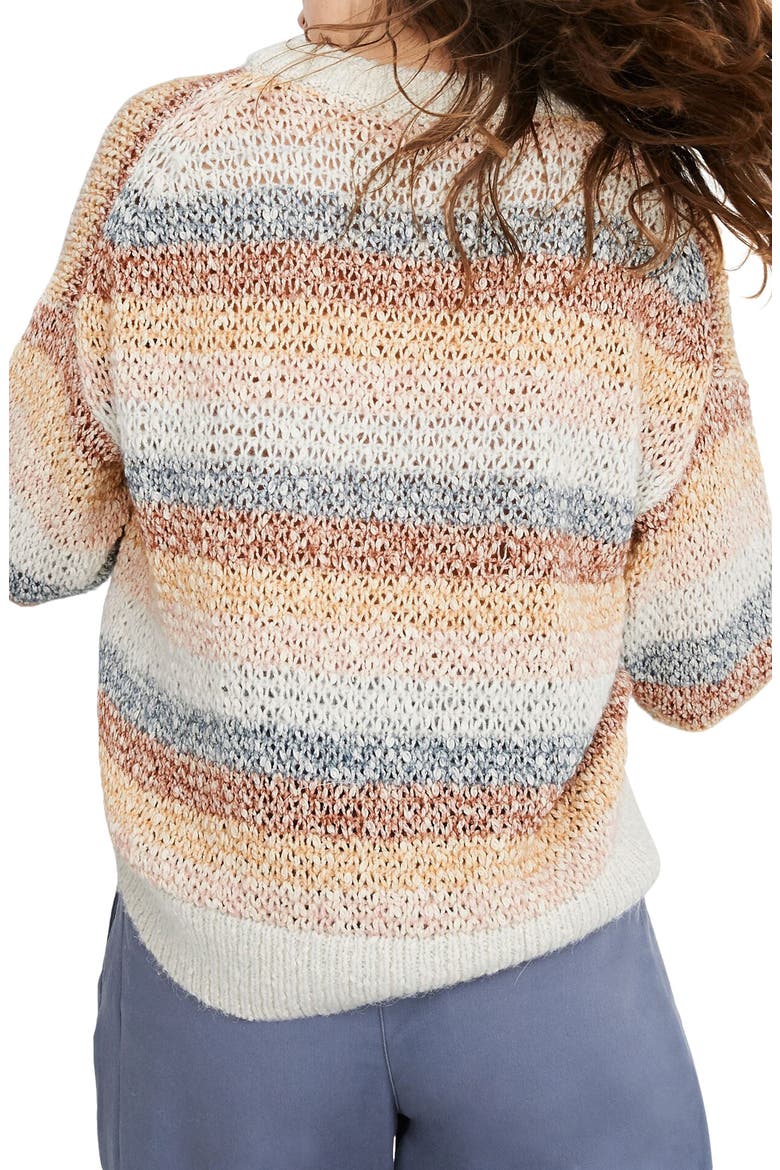 Baez Pullover Sweater in Stripe, Alternate, color, MARLED FOG