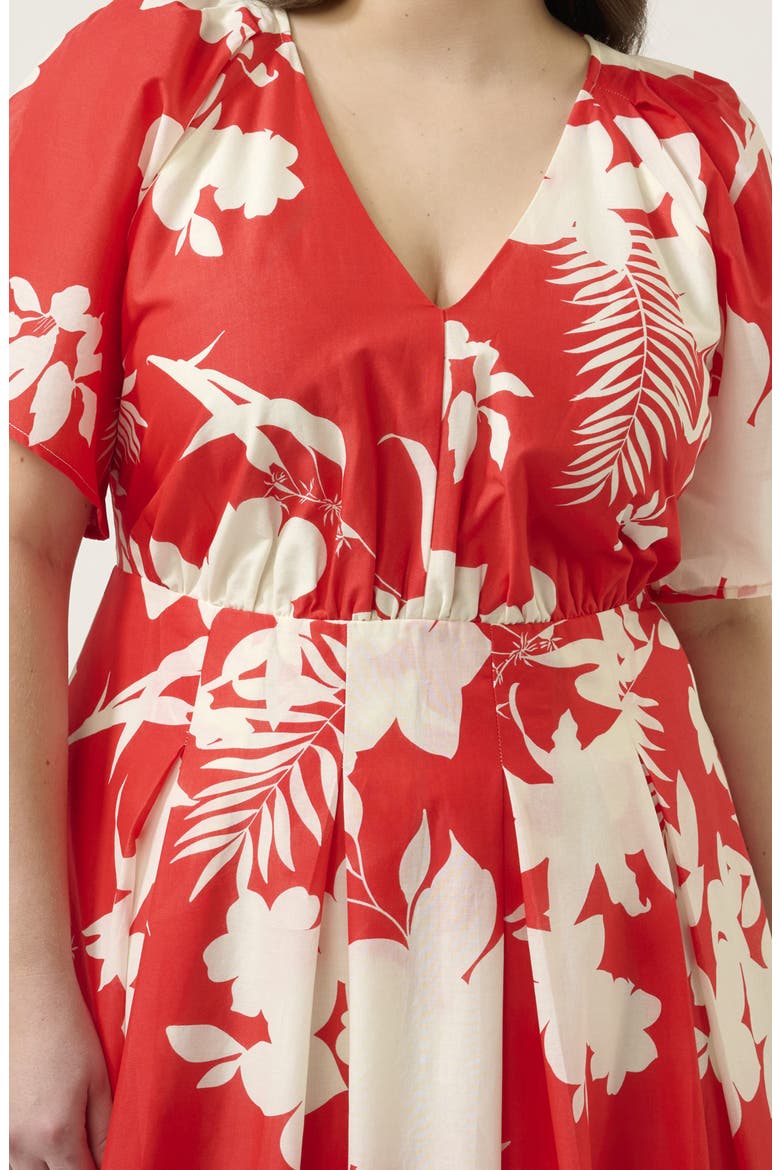 Solstice Floral Print Maxi Dress, Alternate, color, POPPY RED/ CREAM