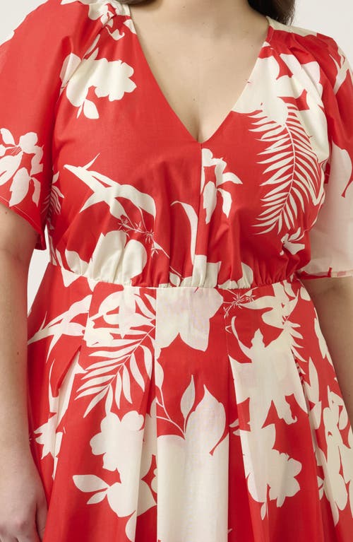 Estelle Solstice Floral Print Maxi Dress In Red