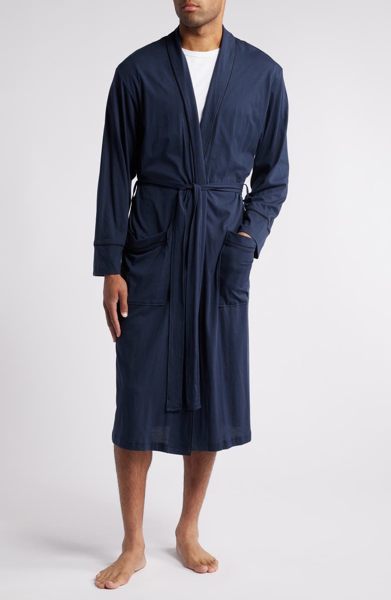 Daniel Buchler Peruvian Pima Cotton Robe, Main, color, Midnight