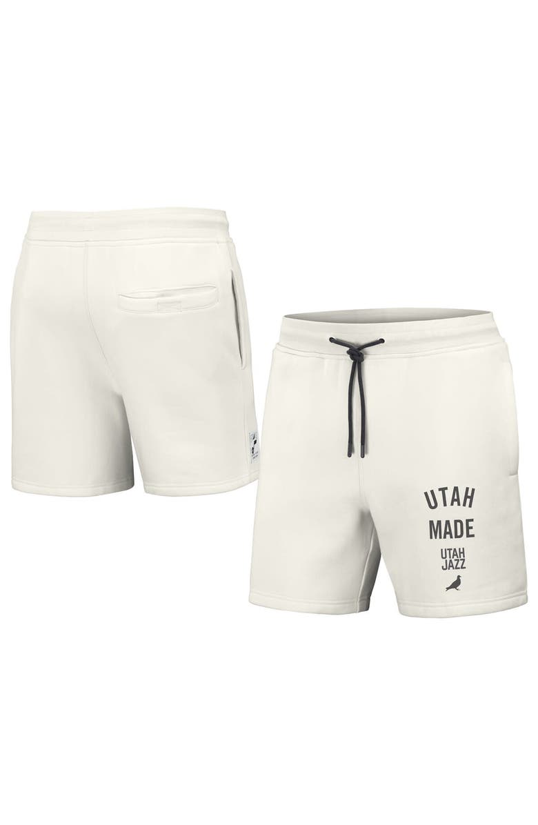 STAPLE Men's NBA x Staple Cream Utah Jazz Heavyweight Fleece Shorts, Main, color, Cream