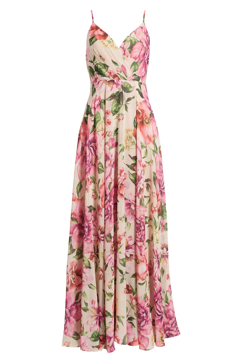 Season of Love Sleeveless Gown, Alternate, color, RUSTY ROSE FLORAL