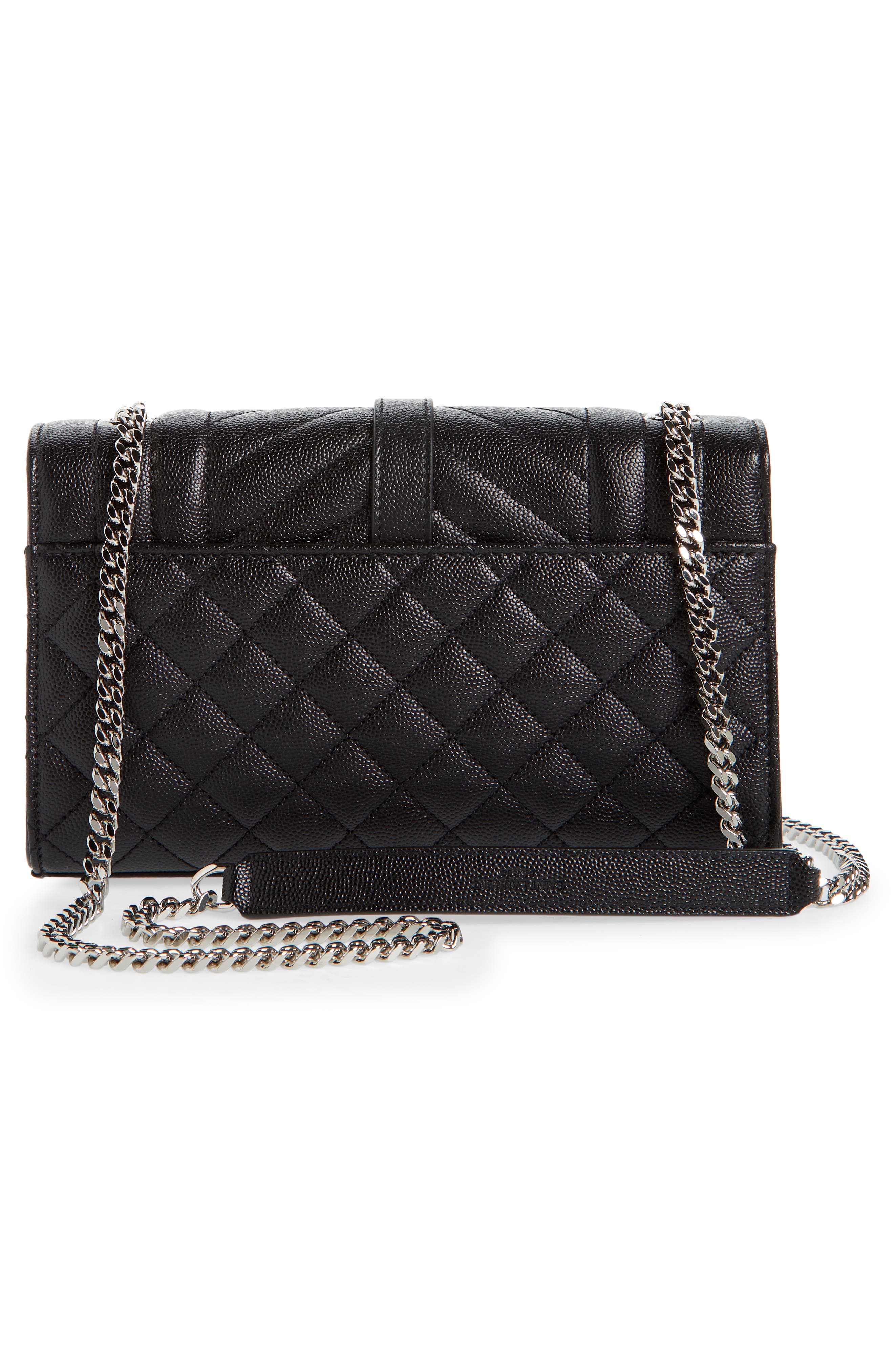 Saint Laurent Small Envelope Calfskin Leather Shoulder Bag, Alternate, color, 