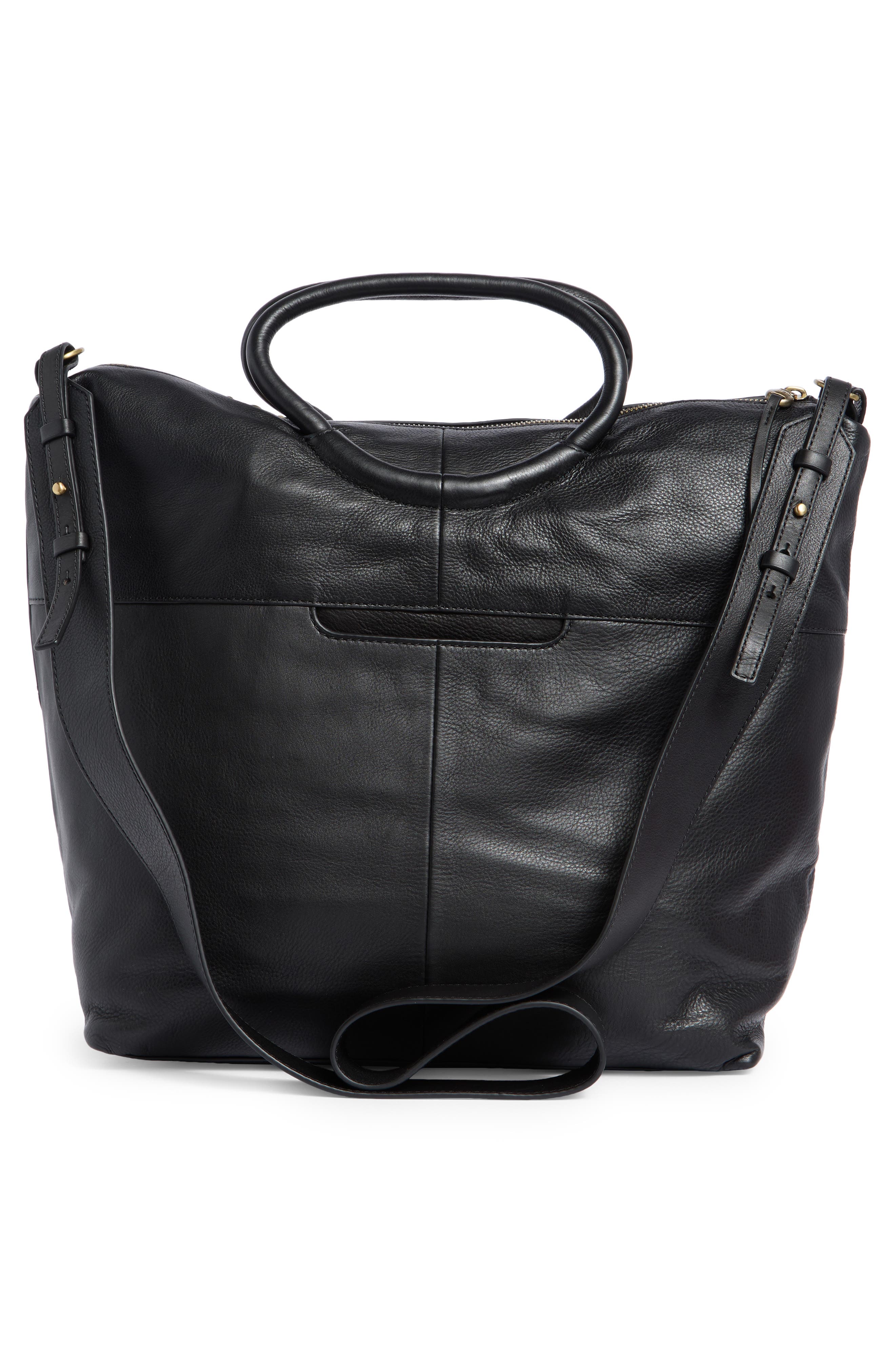 HOBO Maggie Studded Satchel Bag, Alternate, color, Black