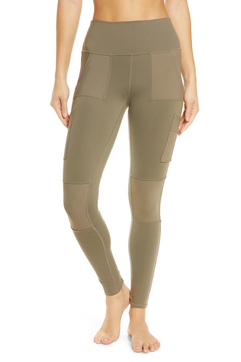 High Waist Cargo Leggings, Main, color, OLIVE BRANCH