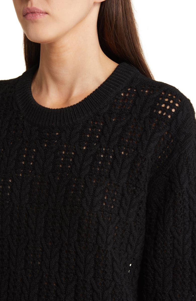 rag & bone Divya Cable Stitch Wool Sweater, Alternate, color,